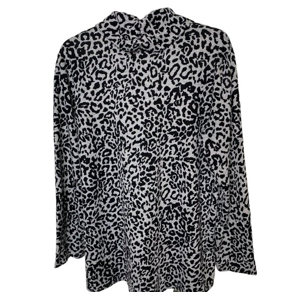 Jones New York Womens Cheetah Print High Low Turtleneck Sweater Size XL - Picture 2 of 8